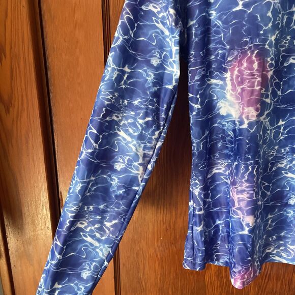 Davena Rashguard XL Blue Water Swimtop Padded Long Sleeve UV Rash Guard NWT - Picture 3 of 8